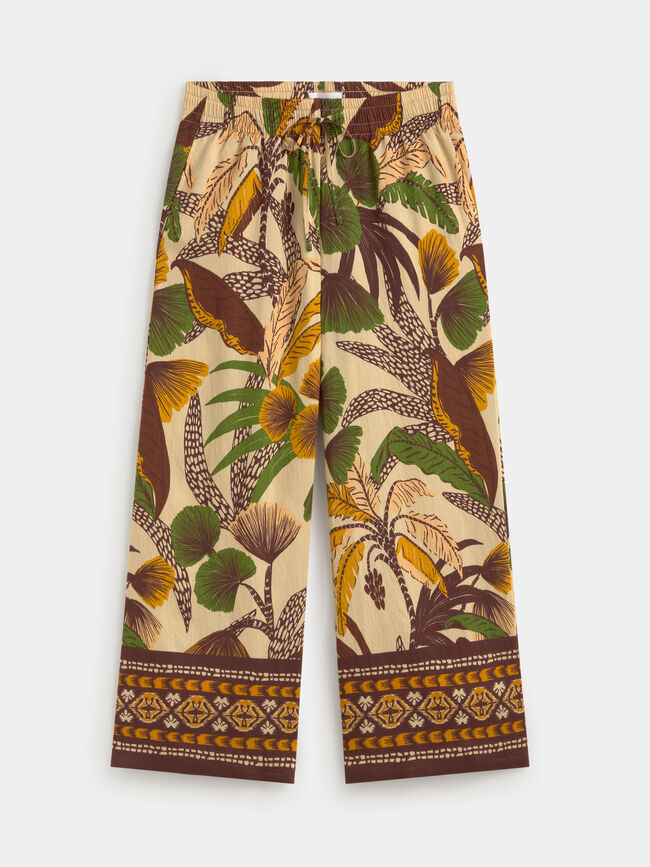 PANTAL&Oacute;N FLUIDO ESTAMPADO Light Ocre