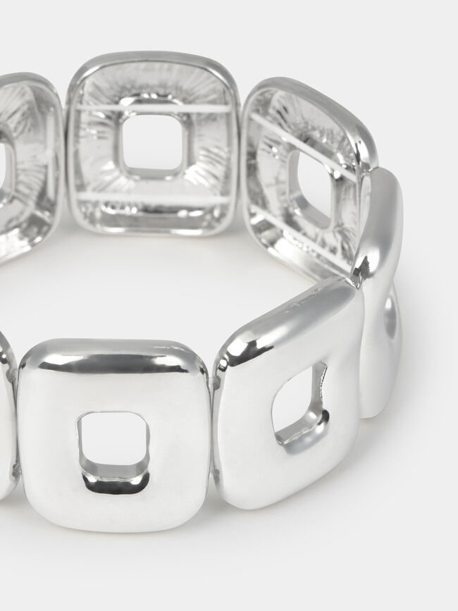 PULSERA ELÁSTICA TEXTURa Plata