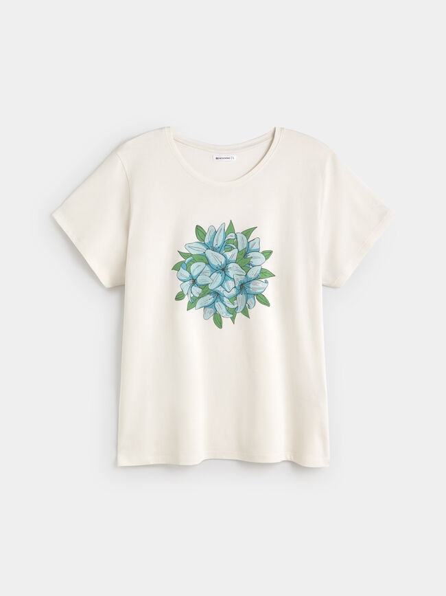 CAMISETA FLORES TROPICALES Crudo