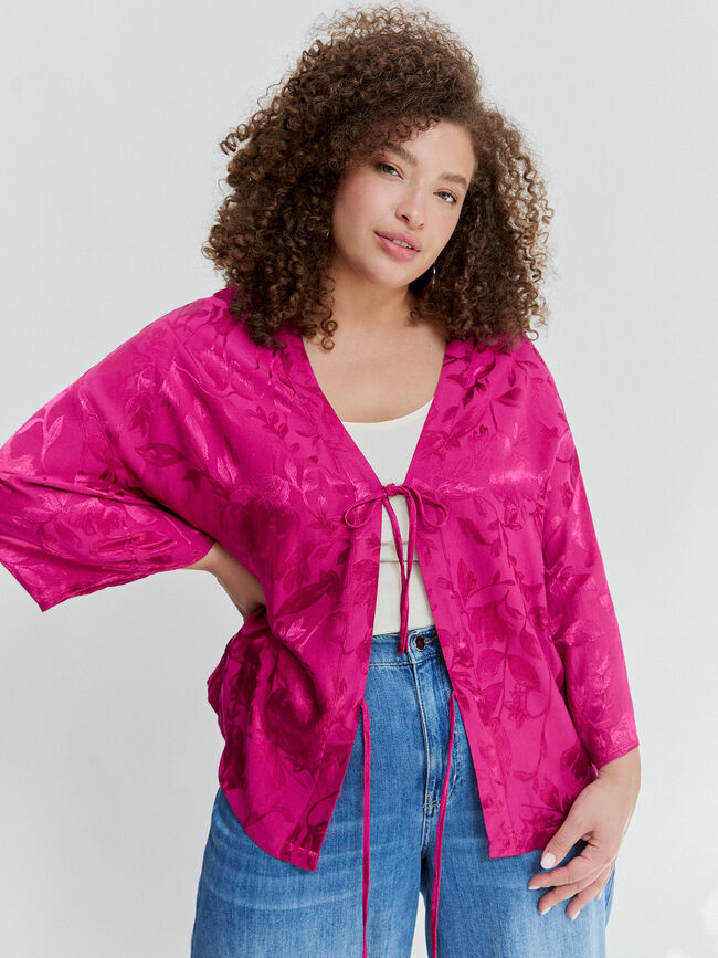 KAFTAN CON LAZOS Fucsia Oscuro