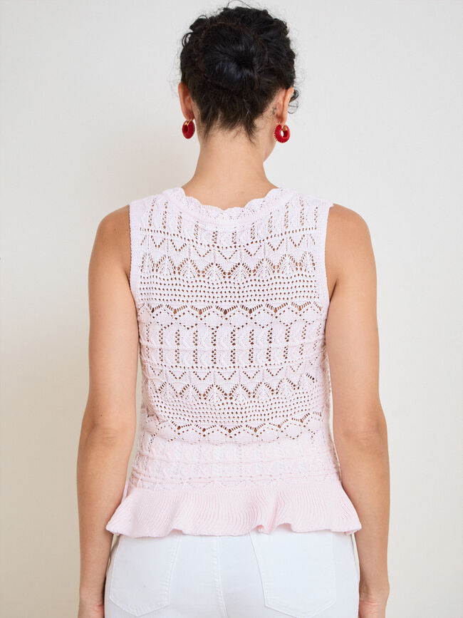 CHALECO VOLANTE Rosa Pastel