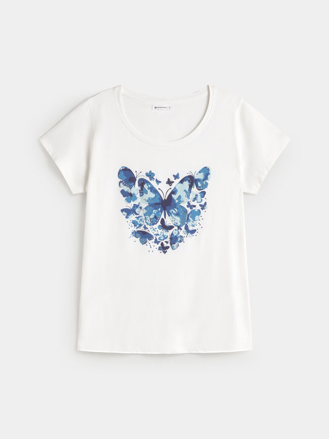 CAMISETA POSICIONAL CORAZÓN Blanco Hueso