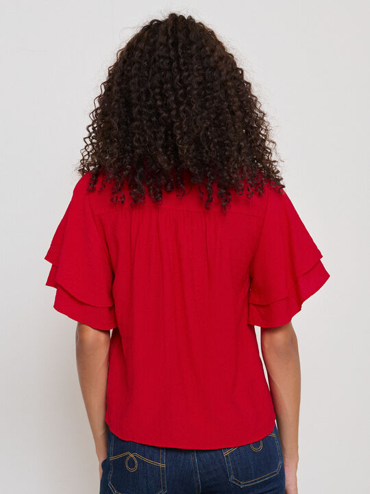 BLUSA MANGA VOLANTE Rojo image number null