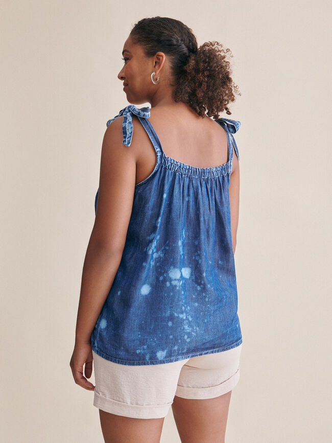 Top denim tie dye Dark blue