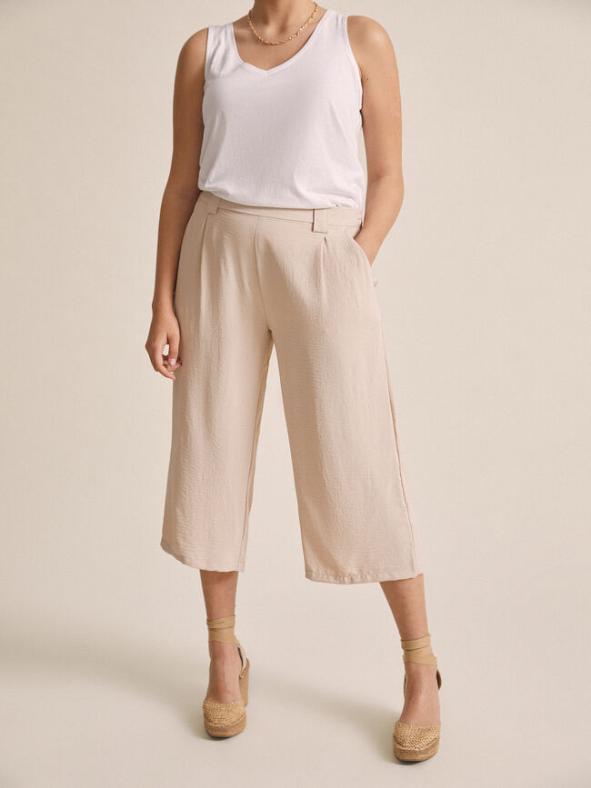 Pantalón culotte fluido Piedra oscuro