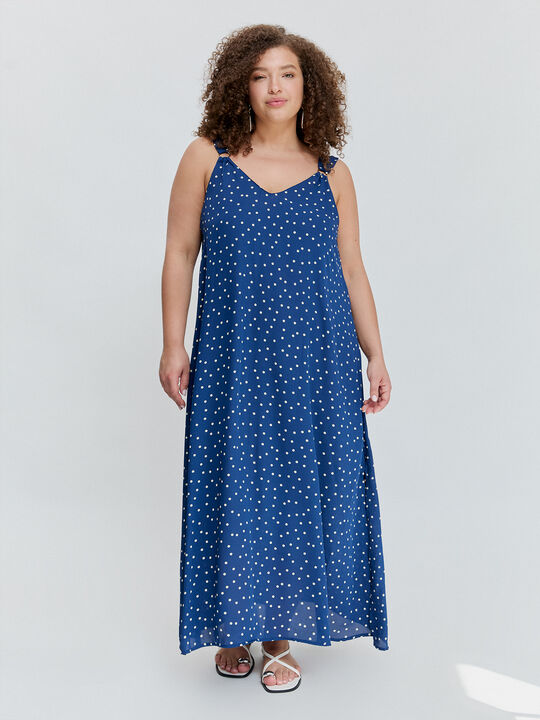 VESTIDO FLUIDO Azul Marino image number null