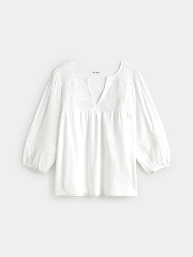 CAMISETA BIMATERIA Blanco Optico