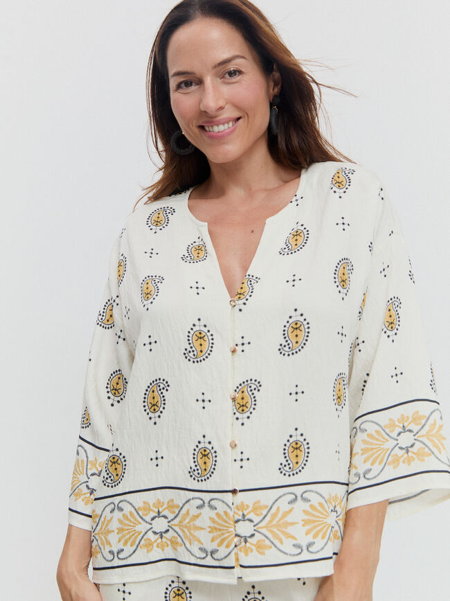 BLUSA ANCHA FLUIDA Crudo