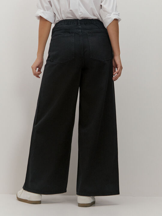 SUPER WIDE LEG GOMA Negro Denim image number null