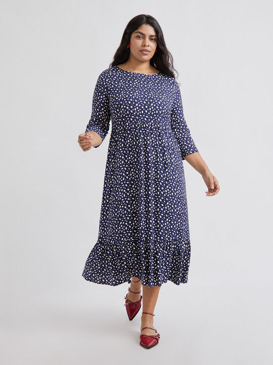 VESTIDO MIDI FLUIDO Azul Noche image number null