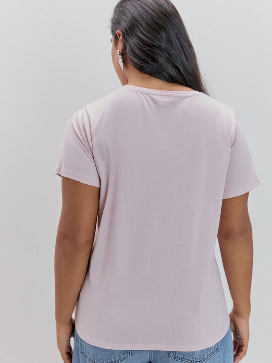 CAMISETA ESPEJOS REDONDOS Rosa Pastel image number null