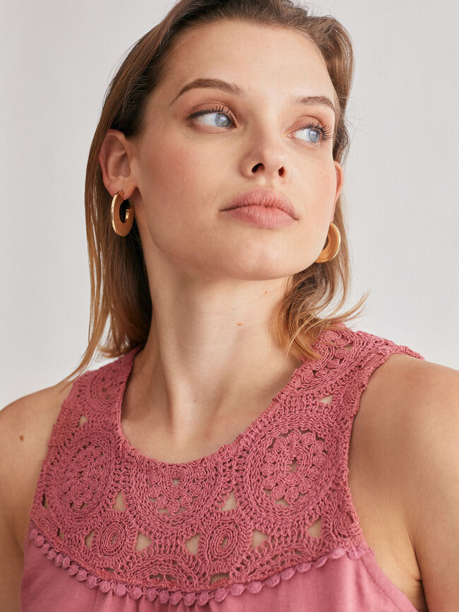 TOP CROCHET Naranja Sunset