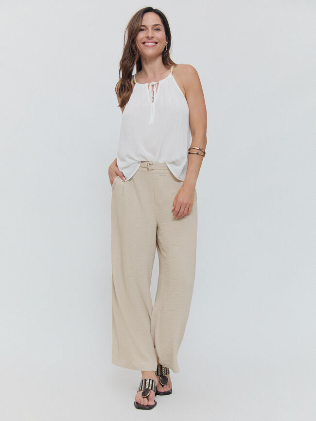 PANTALON ANCHO FLUIDO PIEDRA OSCURO