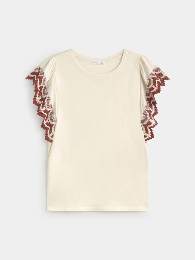 CAMISETA FORNITURA CONTRASTE Blanco Hueso