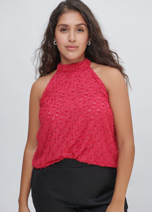 TOP HALTER TEXTURA Fucsia image number null