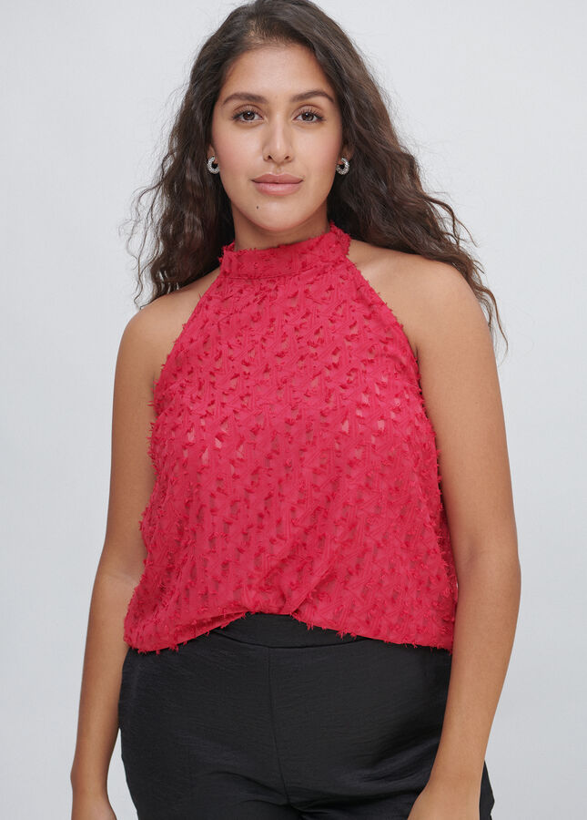 TOP HALTER TEXTURA Fucsia