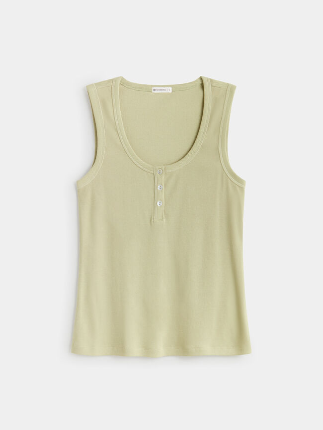 TOP BOTONES Verde Pastel