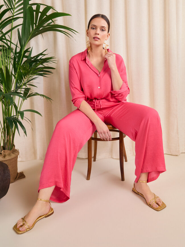 CAMISA SATINADA Frambuesa