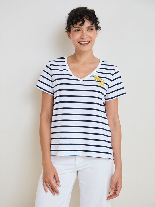 CAMISETA LIMONES BRILLANTES Blanco Optico image number null