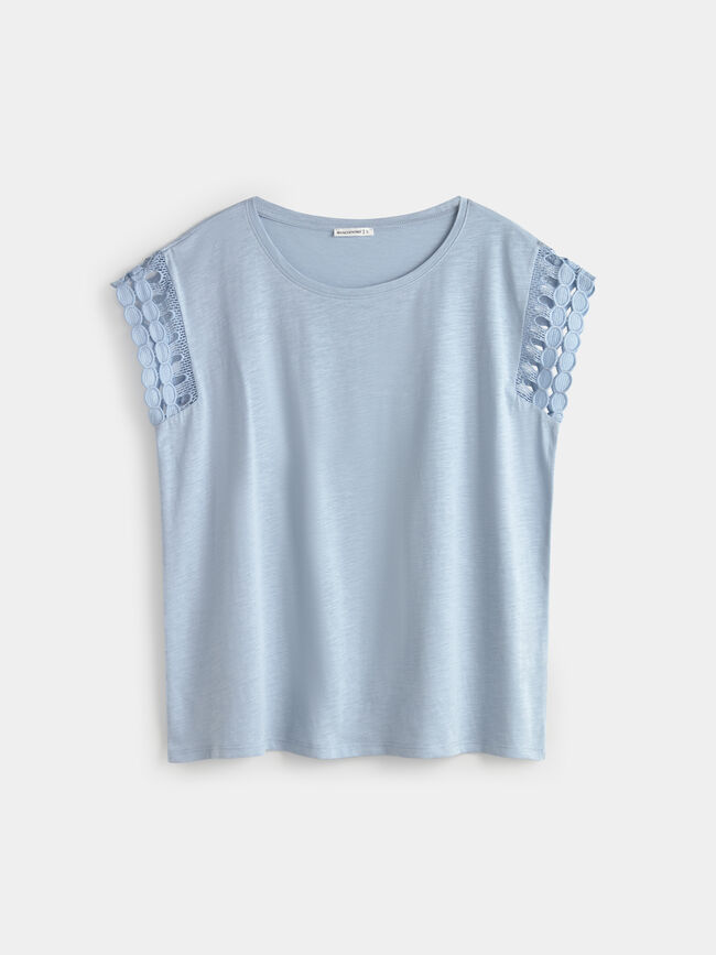 CAMISETA DETALLE azul blush