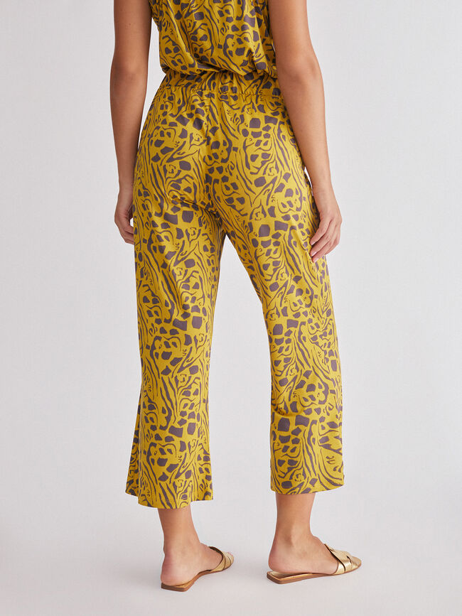 Pantalon culotte kaki claro
