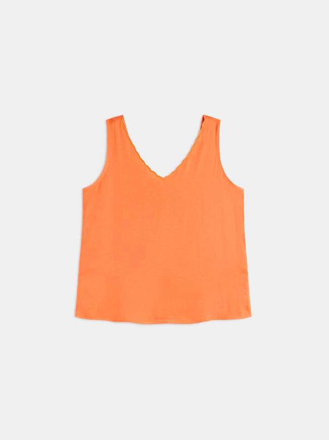 Top fluido satinado naranja tangy