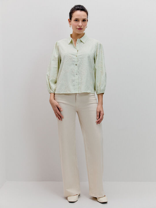 BLUSA MANGA ABULLONADA Crudo image number null