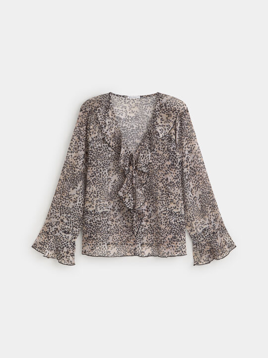 BLUSA VOLANTE Beige image number null