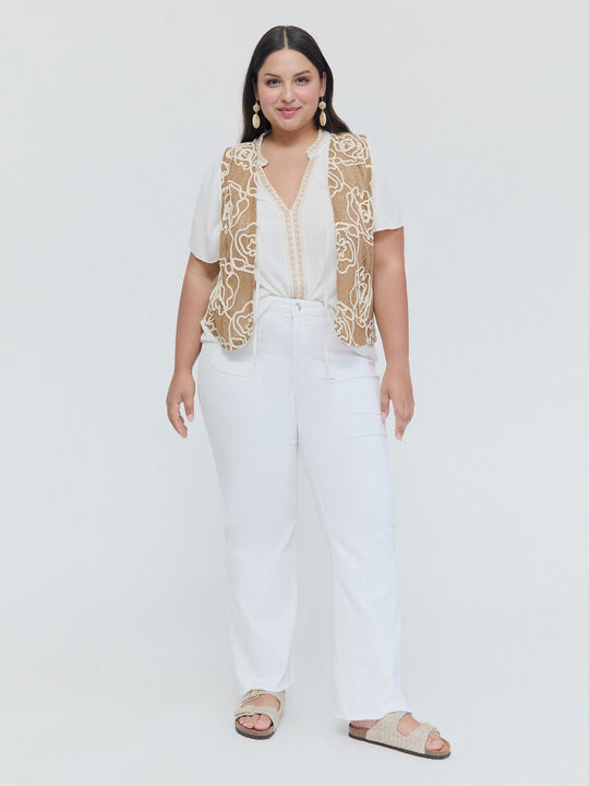 CHALECO FLORES. Marron image number null