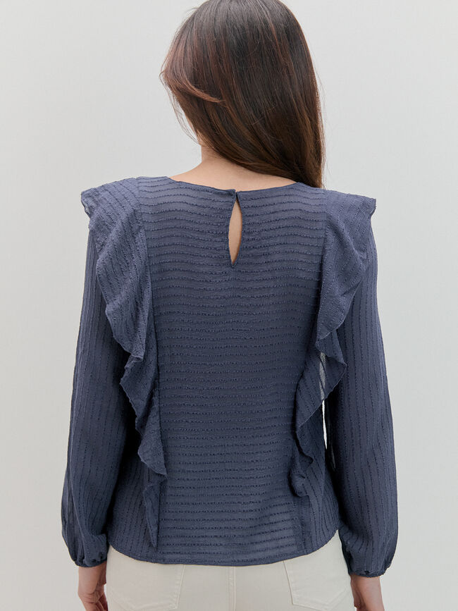 blusa volantes Azul Marino