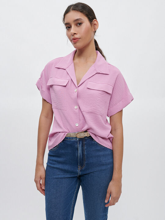 BLUSA MANGA CORTA Violeta vintage image number null