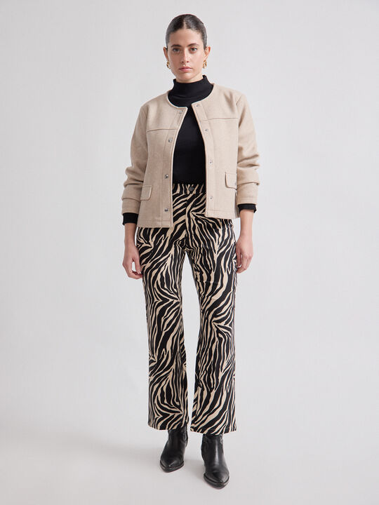 PANTALON RECTO ESTAMPADO Crudo image number null