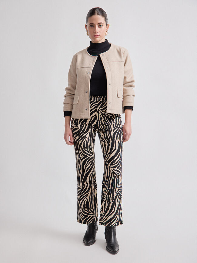 PANTALON RECTO ESTAMPADO Crudo
