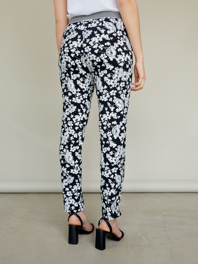 Pantalón cintura elástica Estampado 1
