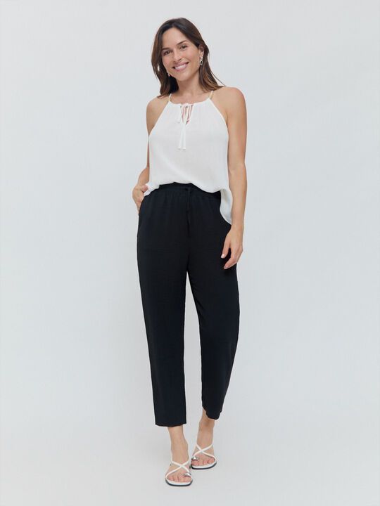 PANTALÓN FLUIDO Negro image number null