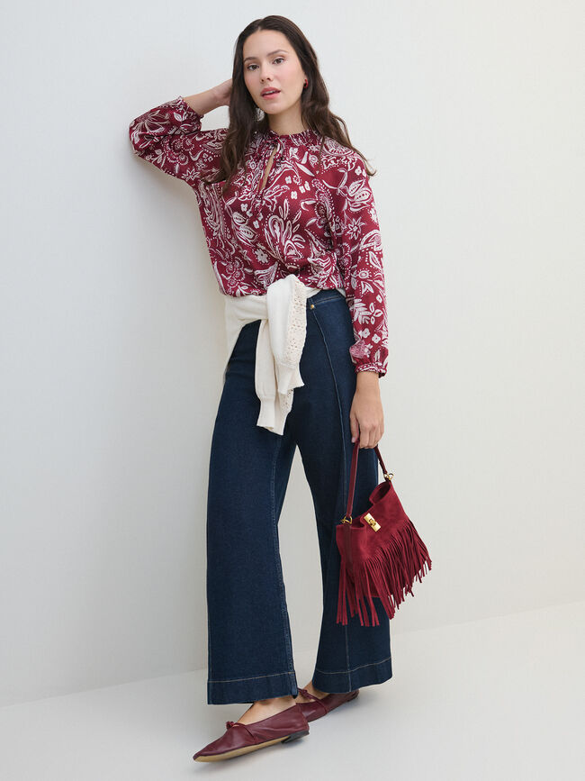 BLUSA  GOMAS CUELLO Dark Cherry