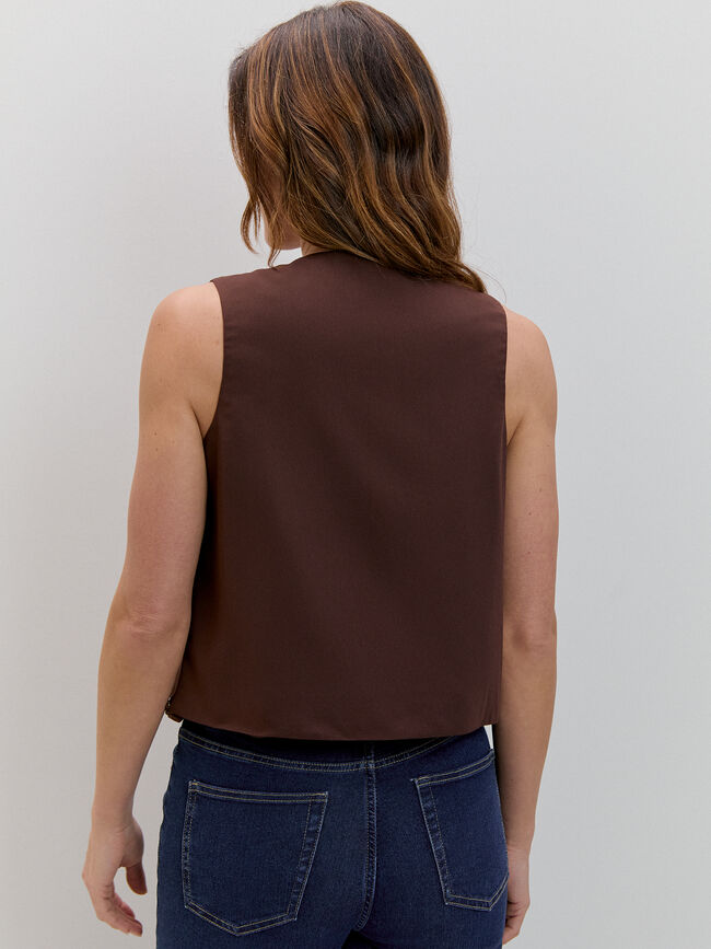 CHALECO BORDADOS ABALORIOS Marron