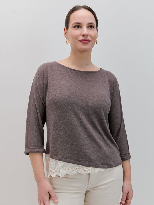 JERSEY PUNTILLA BAJO ASIM&Eacute;TRICA Marron image number null