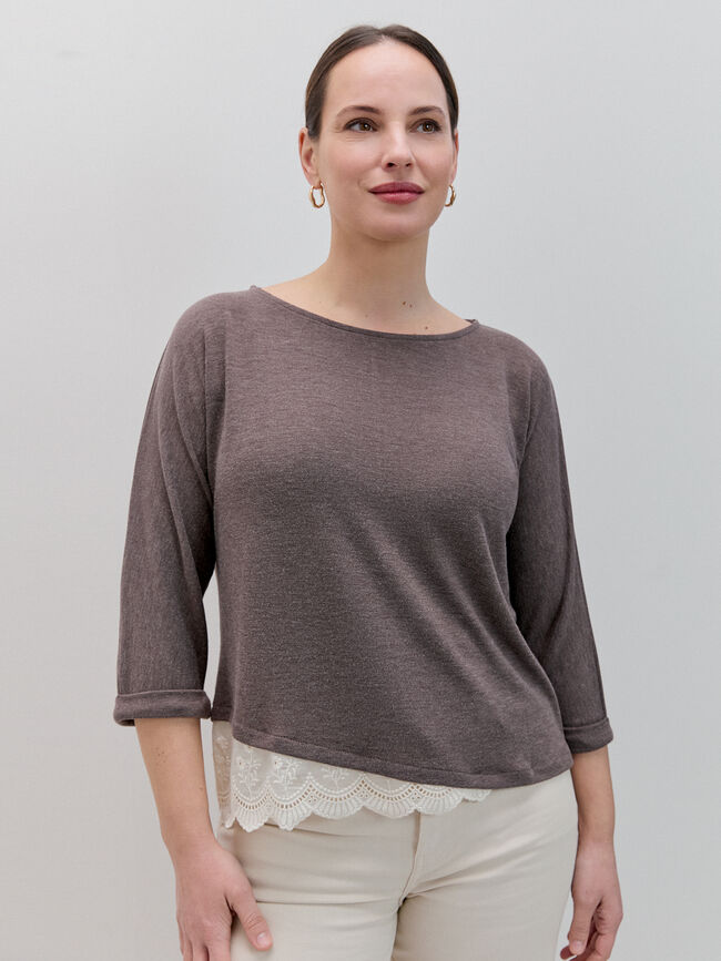 JERSEY PUNTILLA BAJO ASIM&Eacute;TRICA Marron