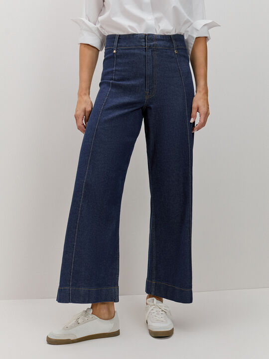 WIDE LEG COSTURAS Rinse Wash image number null