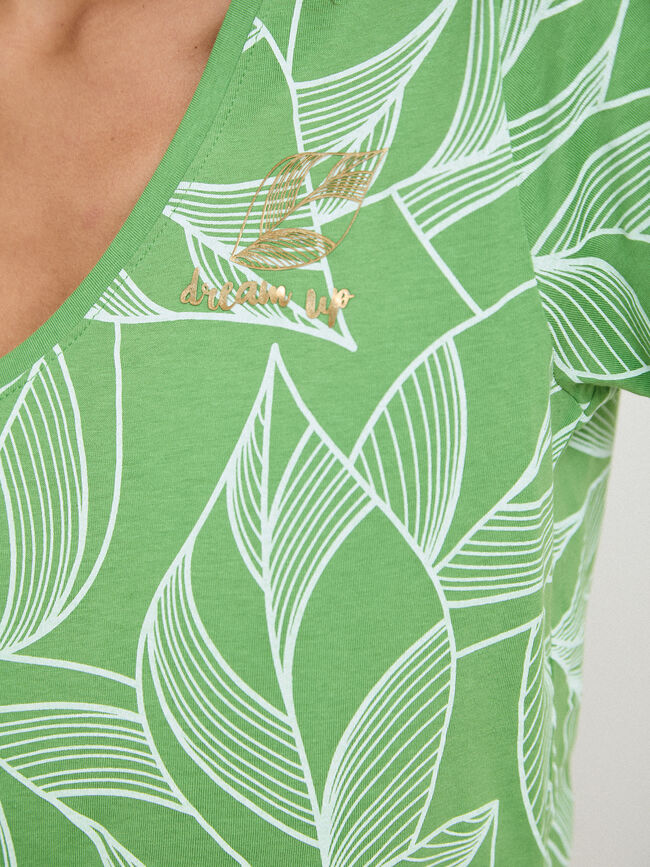 CAMISETA HOJAS BICOLOR Hoja