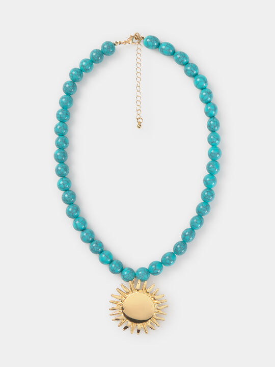 COLLAR BOLAS SOL Aguamarina image number null