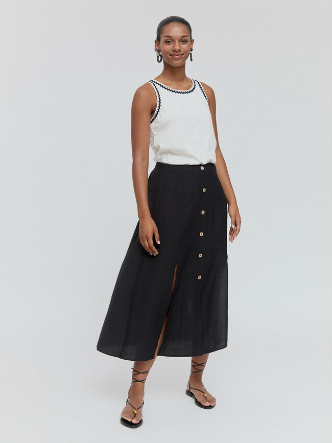 FALDA RUSTICA Negro