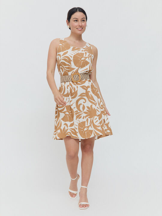 VESTIDO ESTAMPADO TIRANTES Crudo image number null