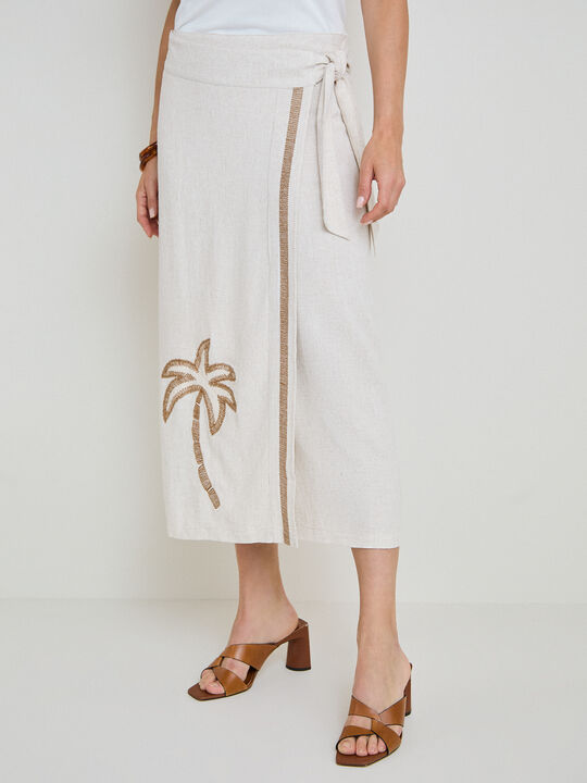 FALDA PAREO BORDADO Crudo image number null