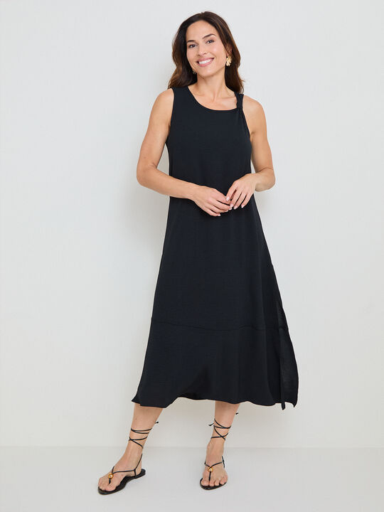 VESTIDO MIDI NUDO Negro image number null