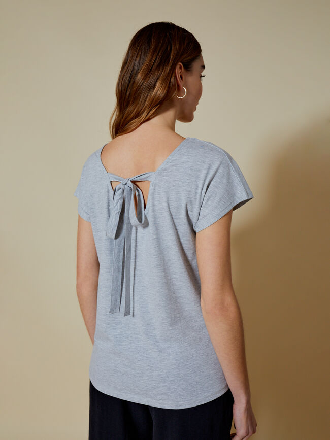 Camiseta detalle estampado cebra con fle GrisVigoreClaro