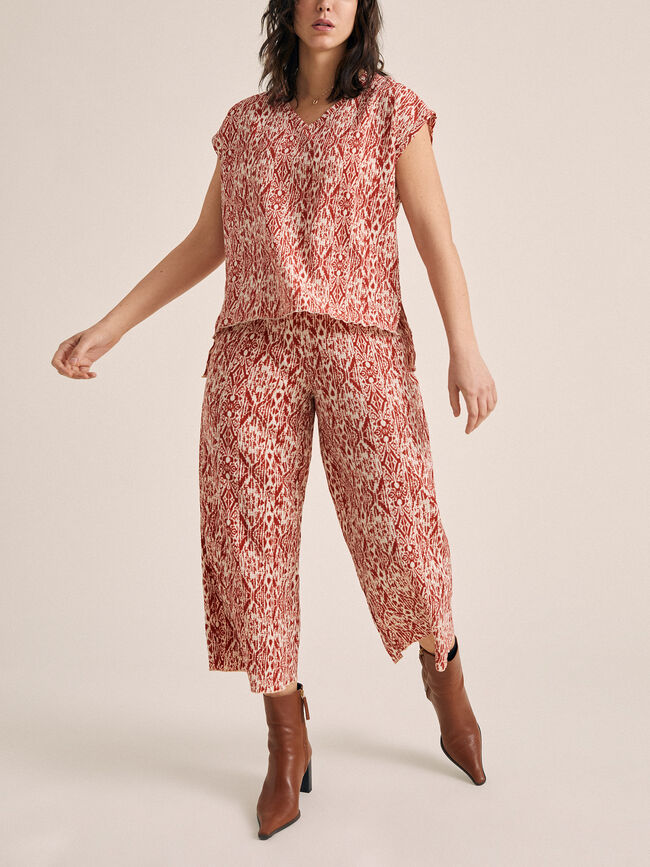 Pantalón culotte estampado Azafran 2