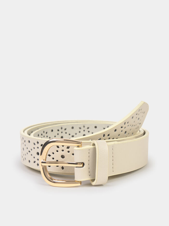 CINTUR&Oacute;N DETALLE TROQUELADO Beige