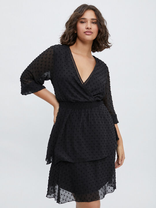 VESTIDO PLUMETI Negro image number null